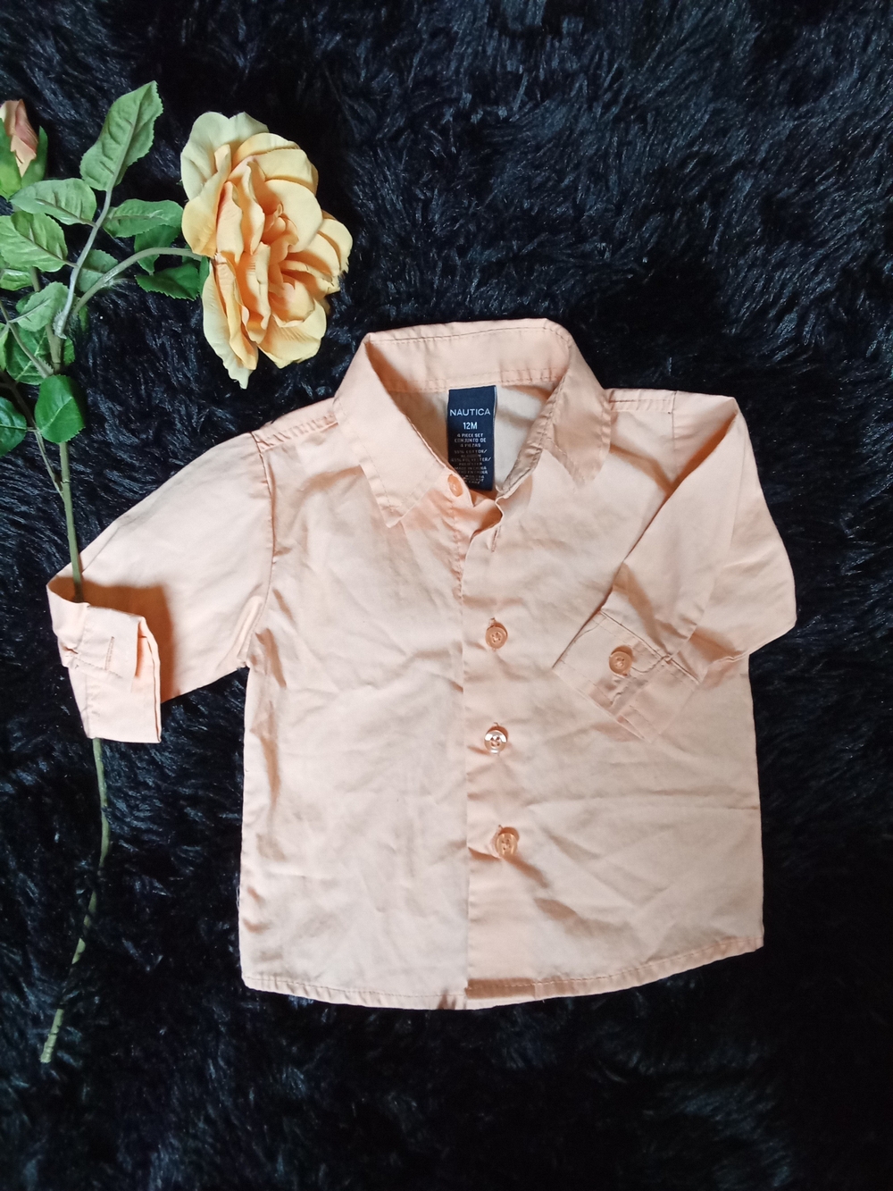 Nautica Peach Button-Down Shirt (12m)